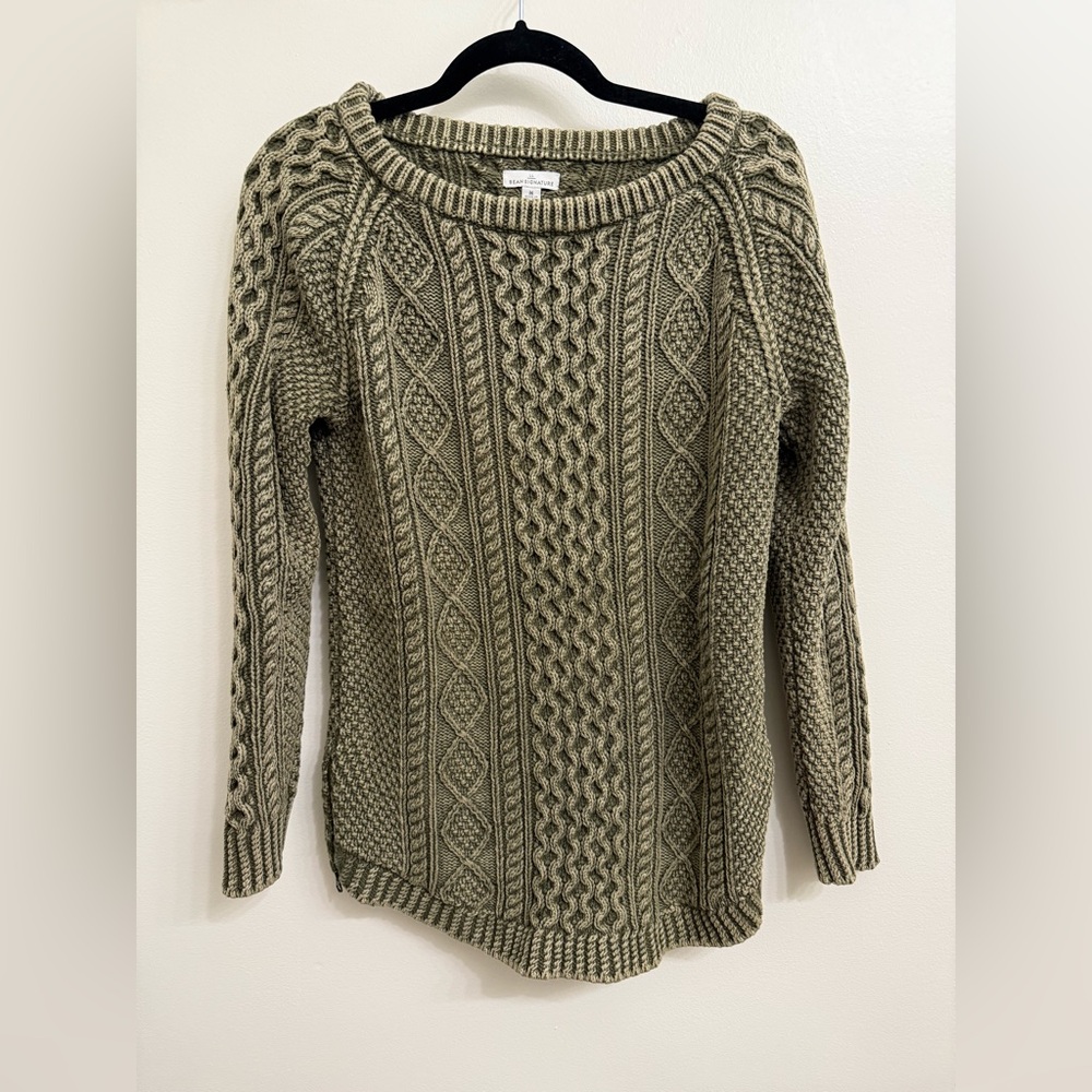 L.L. Bean 100% cotton Women's Signature Cotton Fisherman Tunic Sweater, Washed